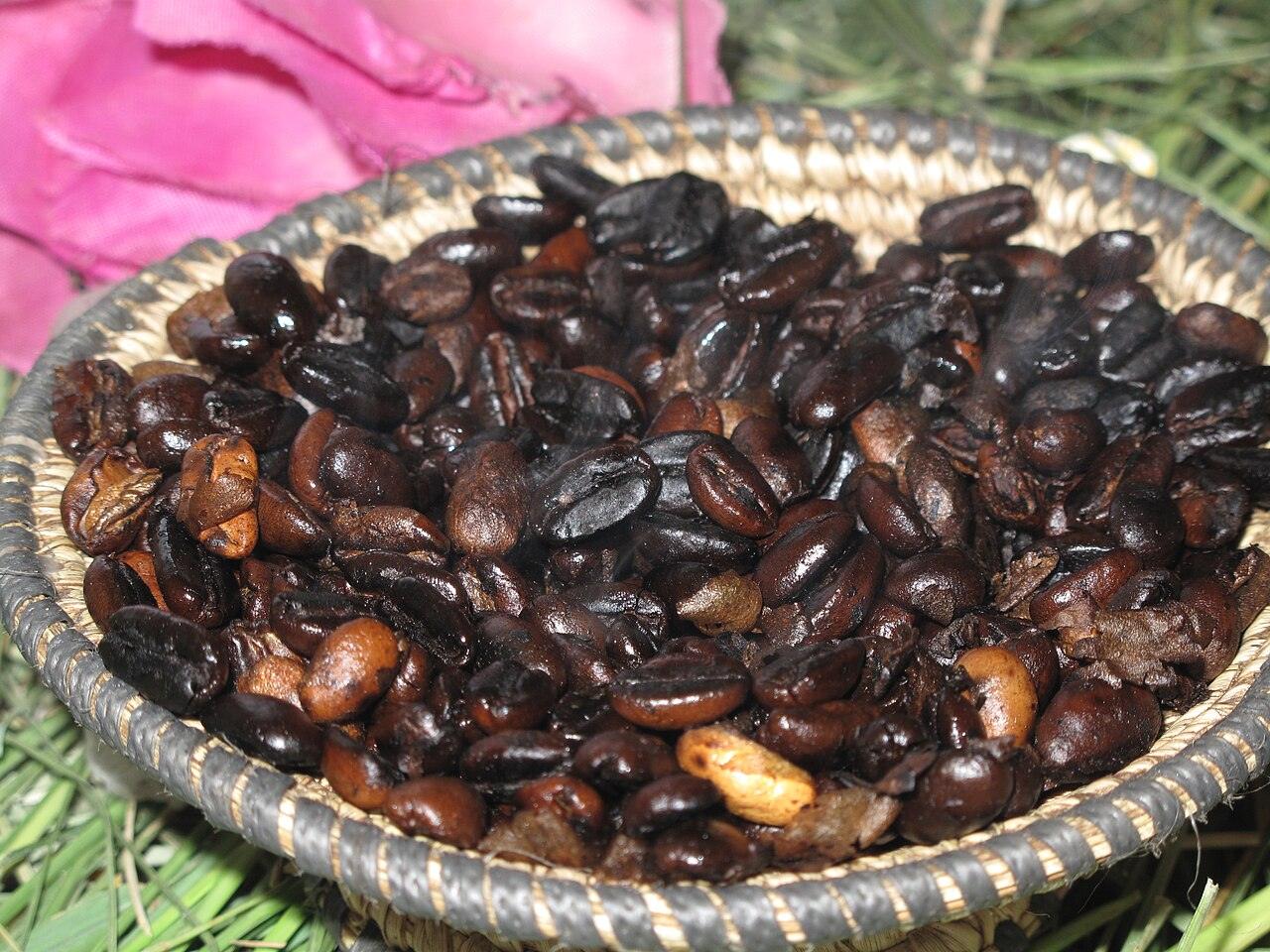 Frisch geröstete Kaffeebohnen